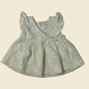 Rachel Zoe Light Green Baby Dress with White Pattern